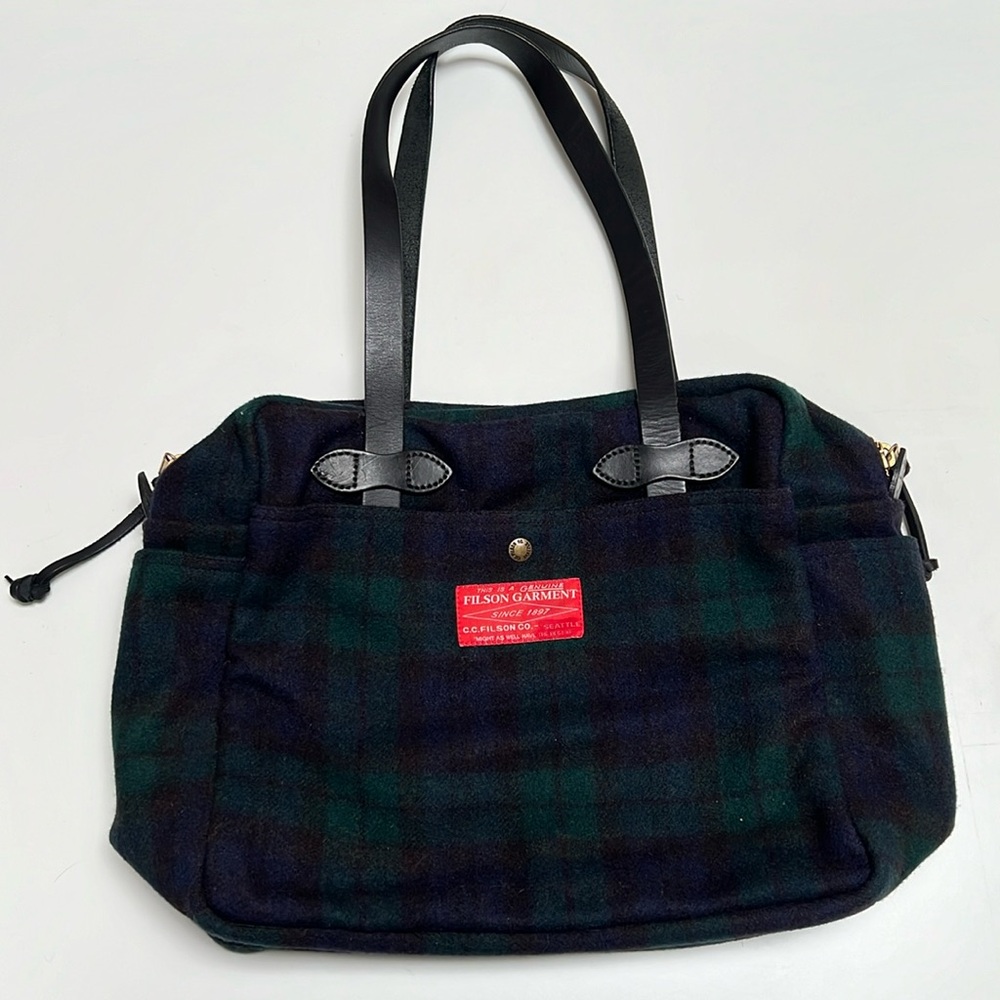 RARE Filson red label wool zip top tote